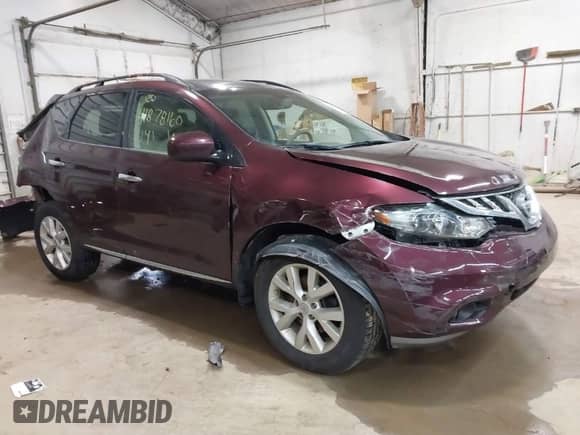 2014 Nissan Murano SL with VIN JN8AZ1MW4EW522041, listed as a IAAI auction lot 41878160 with 75,879 mi miles and . Bid and sale history available at DreamBid. Image 1.