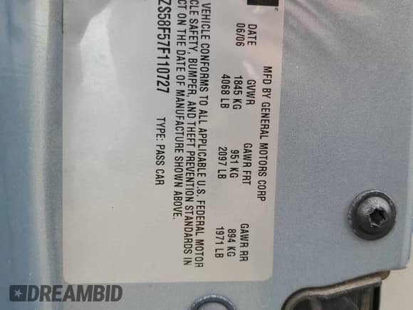 2007 Chevrolet Malibu 1LS z VIN 1G1ZS58F87F309593, wystawiony jako Copart lot #86527185 z przebiegiem 78 851 mil mil oraz Szkoda całkowita • Salvage title. Historia ofert i sprzedaży dostępna na DreamBid. Obrazek 12.