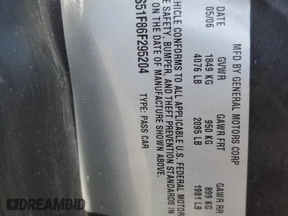 2006 Chevrolet Malibu 1LS z VIN 1G1ZS51F86F295204, wystawiony jako Copart lot #73677164 z przebiegiem 112 998 mil mil oraz Szkoda całkowita • Salvage title. Historia ofert i sprzedaży dostępna na DreamBid. Obrazek 12.