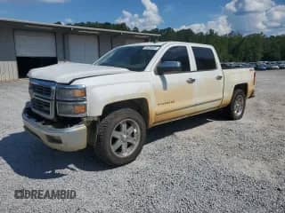 2014 Chevrolet Silverado 1500 LTZ with VIN 3GCUKSEC0EG307309, listed as a Copart auction lot 68266465 with 214,780 mi miles and Salvage title. Bid and sale history available at DreamBid. Image 1.