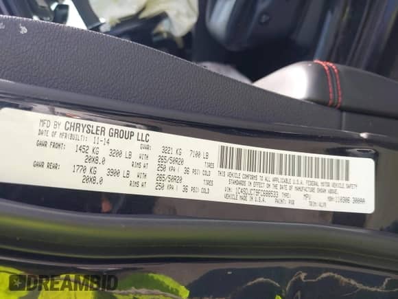 2015 Dodge Durango R/T with VIN 1C4SDJCT9FC688533, listed as a IAAI auction lot 43307094 with Not provided miles and . Bid and sale history available at DreamBid. Image 9.