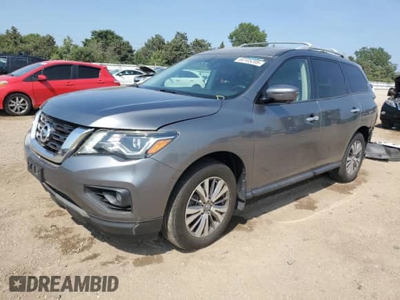 2018 Nissan Pathfinder Platinum with VIN 5N1DR2MM6JC621416, listed as a Copart auction lot 60105205 with 86,489 mi miles and Salvage title. Bid and sale history available at DreamBid. Image 1.