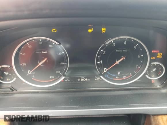 2014 BMW 7 Series 740i z VIN WBAYA6C50ED144168, wystawiony jako Copart lot #57034655 z przebiegiem 118 806 mil mil oraz Szkoda całkowita • Salvage title. Historia ofert i sprzedaży dostępna na DreamBid. Obrazek 9.