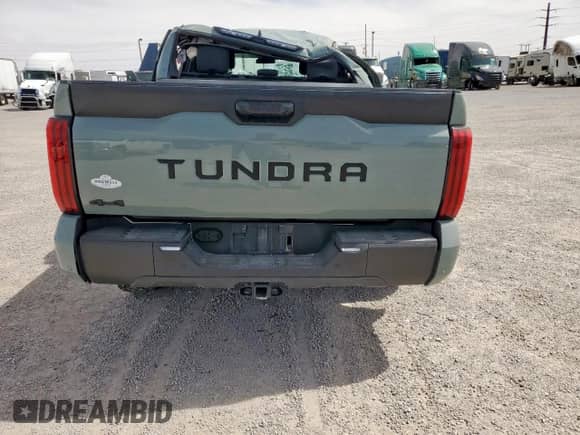 2025 Toyota Tundra SR with VIN 5TFLA5DB4SX257935, listed as a Copart auction lot 57320765 with 6,384 mi miles and Salvage title. Bid and sale history available at DreamBid. Image 6.