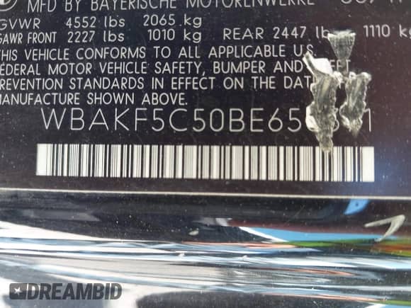 2011 BMW 3 Series 328i xDrive с VIN WBAKF5C50BE656391, выставлен на аукционе IAAI как лот 43355526 с пробегом 156 686 миль миль и . История ставок и продаж доступна на DreamBid. Изображение 9.