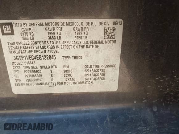 2014 GMC Sierra 1500 SLT с VIN 3GTP1VEC4EG132046, выставлен на аукционе IAAI как лот 42677146 с пробегом 204 749 миль миль и . История ставок и продаж доступна на DreamBid. Изображение 9.