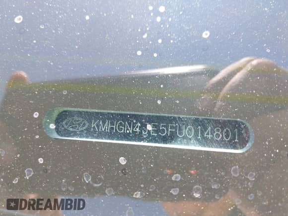 2015 Hyundai Genesis 3.8L с VIN KMHGN4JE5FU014801, выставлен на аукционе IAAI как лот 42676790 с пробегом 94 827 миль миль и . История ставок и продаж доступна на DreamBid. Изображение 9.