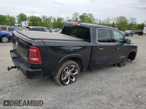 2020 Ram 1500 Longhorn with VIN 1C6SRFKTXLN203355, listed as a Copart auction lot 54517595 with 109,728 mi miles and Salvage title. Bid and sale history available at DreamBid. Image 3.