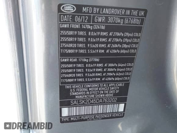 2013 Land Rover Range Rover Sport HSE Lux z VIN SALSK2D45DA763202, wystawiony jako IAAI lot #42885709 z przebiegiem 142 474 mil mil oraz . Historia ofert i sprzedaży dostępna na DreamBid. Obrazek 9.