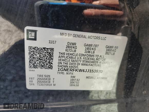 2018 Chevrolet Traverse LS with VIN 1GNERFKW4JJ153970, listed as a Copart auction lot 80650015 with 90,100 mi miles and Salvage title. Bid and sale history available at DreamBid. Image 13.