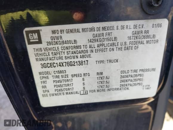 2006 Chevrolet Silverado 1500 Work Truck с VIN 3GCEC14X76G213817, выставлен на аукционе IAAI как лот 41817367 с пробегом 181 860 миль миль и . История ставок и продаж доступна на DreamBid. Изображение 9.