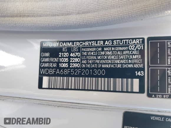 2002 Mercedes-Benz SL 500 с VIN WDBFA68F52F201300, выставлен на аукционе IAAI как лот 43380616 с пробегом 85 726 миль миль и . История ставок и продаж доступна на DreamBid. Изображение 9.