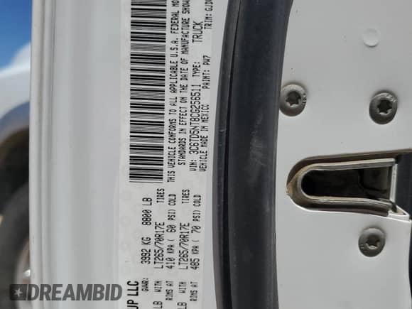 2012 Dodge RAM with VIN 3C6TD5NT8CG256511, listed as a Copart auction lot 54652174 with 196,559 mi miles and Salvage title. Bid and sale history available at DreamBid. Image 12.