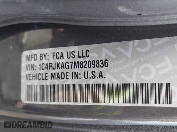 2021 Jeep Grand Cherokee Altitude with VIN 1C4RJKAG7M8209836, listed as a IAAI auction lot 42166912 with 49,406 mi miles and . Bid and sale history available at DreamBid. Image 9.