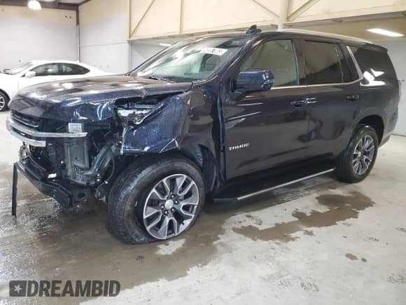 2023 Chevrolet Tahoe LT z VIN 1GNSCNKD0PR380094, wystawiony jako Copart lot #48987865 z przebiegiem 51 372 mil mil oraz Czysty tytuł • Clean title. Historia ofert i sprzedaży dostępna na DreamBid. Obrazek 1.