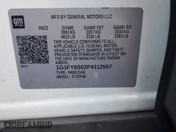 2023 Chevrolet Bolt EUV LT с VIN 1G1FY6S02P4112507, выставлен на аукционе Copart как лот 81050565 с пробегом 35 315 миль миль и Списание • Salvage title. История ставок и продаж доступна на DreamBid. Изображение 13.
