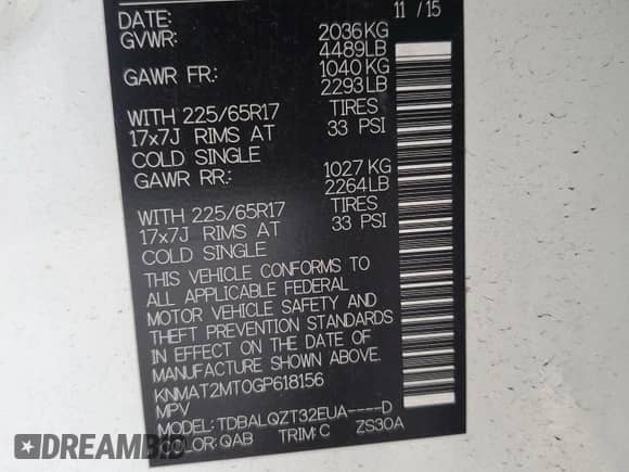 2016 Nissan Rogue SV с VIN KNMAT2MT0GP618156, выставлен на аукционе Copart как лот 82059155 с пробегом 87 875 миль миль и Списание • Salvage title. История ставок и продаж доступна на DreamBid. Изображение 13.