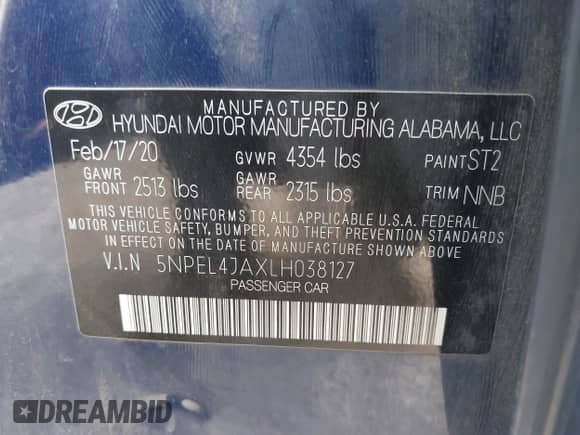 2020 Hyundai Sonata SEL с VIN 5NPEL4JAXLH038127, выставлен на аукционе IAAI как лот 43174933 с пробегом 81 606 миль миль и . История ставок и продаж доступна на DreamBid. Изображение 9.