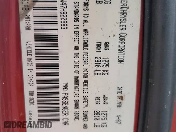 2007 Chrysler 300 C SRT-8 with VIN 2C3LA73W47H820983, listed as a Copart auction lot 81005034 with 114,706 mi miles and Clean title. Bid and sale history available at DreamBid. Image 12.