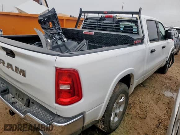 2025 Ram 1500 with VIN 1C6RREMP0SN593230, listed as a Copart auction lot 66152375 with 4,525 mi miles and Salvage title. Bid and sale history available at DreamBid. Image 3.