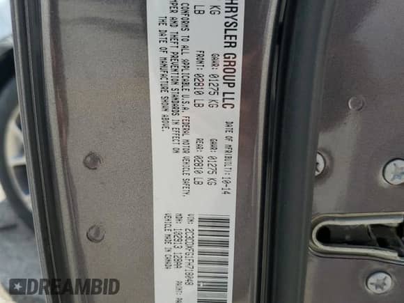2015 Dodge Charger SE with VIN 2C3CDXFG1FH718048, listed as a Copart auction lot 65519185 with 129,379 mi miles and Salvage title. Bid and sale history available at DreamBid. Image 12.