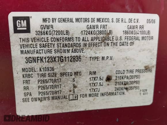 2007 Chevrolet Avalanche 3LT с VIN 3GNFK123X7G112836, выставлен на аукционе IAAI как лот 41966619 с пробегом 136 017 миль миль и . История ставок и продаж доступна на DreamBid. Изображение 9.