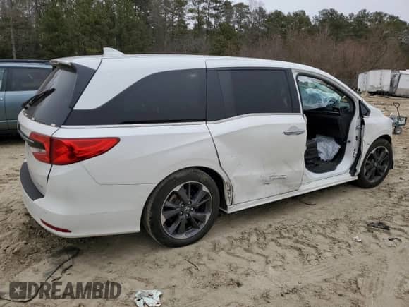 2023 Honda Odyssey Elite with VIN 5FNRL6H92PB066761, listed as a Copart auction lot 46021685 with Not provided miles and Salvage title. Bid and sale history available at DreamBid. Image 3.