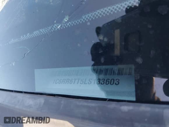 2020 Ram 1500 SLT z VIN 1C6RR6TT5LS133603, wystawiony jako IAAI lot #42357399 z przebiegiem 75 102 mil mil oraz . Historia ofert i sprzedaży dostępna na DreamBid. Obrazek 9.