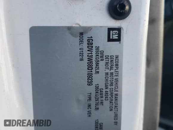 2008 Chevrolet Uplander LS Fleet z VIN 1GBDV13W68D109239, wystawiony jako Copart lot #80692704 z przebiegiem 107 206 mil mil oraz Szkoda całkowita • Salvage title. Historia ofert i sprzedaży dostępna na DreamBid. Obrazek 13.