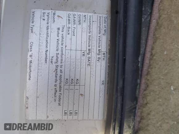 2004 Dodge Sprinter with VIN WD2PD744345627663, listed as a Copart auction lot 75661144 with Not provided miles and Salvage title. Bid and sale history available at DreamBid. Image 14.