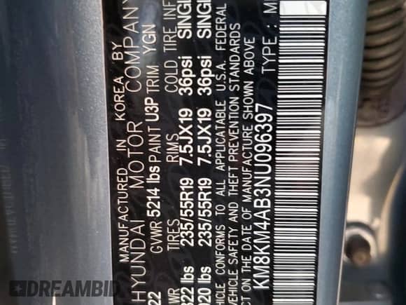 2022 Hyundai Ioniq 5 SE Standard Range z VIN KM8KM4AB3NU096397, wystawiony jako Copart lot #80950984 z przebiegiem 53 566 mil mil oraz Szkoda całkowita • Salvage title. Historia ofert i sprzedaży dostępna na DreamBid. Obrazek 15.