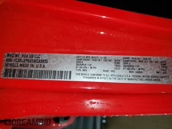 2025 Jeep Wrangler Sahara with VIN 1C4RJXP69SW583935, listed as a Copart auction lot 89681655 with 8,809 mi miles and Clean title. Bid and sale history available at DreamBid. Image 13.