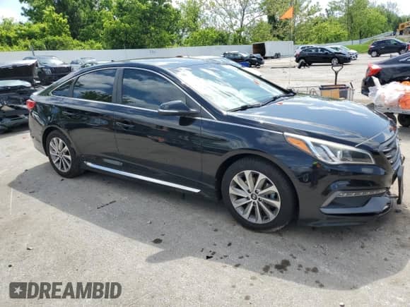 2017 Hyundai Sonata Sport with VIN 5NPE34AF3HH507450, listed as a Copart auction lot 57606215 with 142,537 mi miles and Salvage title. Bid and sale history available at DreamBid. Image 4.