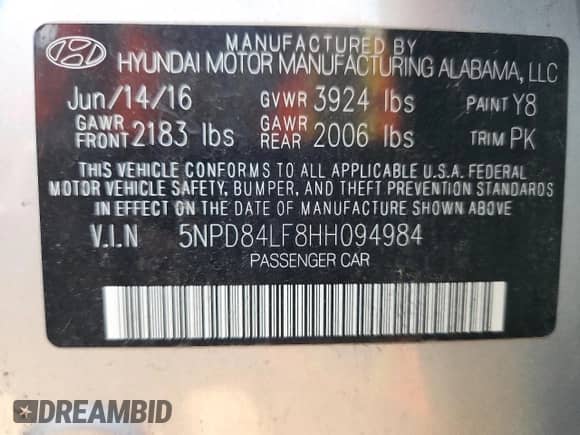 2017 Hyundai Elantra SE с VIN 5NPD84LF8HH094984, выставлен на аукционе Copart как лот 87073585 с пробегом 200 269 миль миль и Чистый • Clean title. История ставок и продаж доступна на DreamBid. Изображение 13.