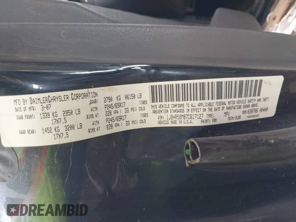 2007 Jeep Grand Cherokee Limited с VIN 1J8HR58M87C617127, выставлен на аукционе IAAI как лот 42349933 с пробегом 155 731 миль миль и . История ставок и продаж доступна на DreamBid. Изображение 9.