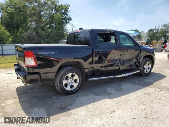 2021 Ram 1500 Big Horn with VIN 1C6RREFM6MN814934, listed as a Copart auction lot 57633925 with 57,154 mi miles and Salvage title. Bid and sale history available at DreamBid. Image 3.