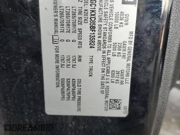 2011 Chevrolet Silverado 2500HD LT с VIN 1GC1KXC85BF135824, выставлен на аукционе Copart как лот 81323235 с пробегом 181 757 миль миль и Списание • Salvage title. История ставок и продаж доступна на DreamBid. Изображение 12.