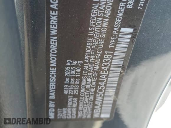 2018 BMW 4 Series 430i xDrive z VIN WBA4W5C54JAE43381, wystawiony jako Copart lot #63638495 z przebiegiem 86 274 mil mil oraz Szkoda całkowita • Salvage title. Historia ofert i sprzedaży dostępna na DreamBid. Obrazek 12.