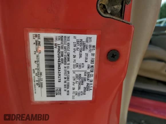 1998 Ford Explorer XL с VIN 1FMZU34E3WZA19175, выставлен на аукционе Copart как лот 89784115 с пробегом 91 698 миль миль и Чистый • Clean title. История ставок и продаж доступна на DreamBid. Изображение 13.