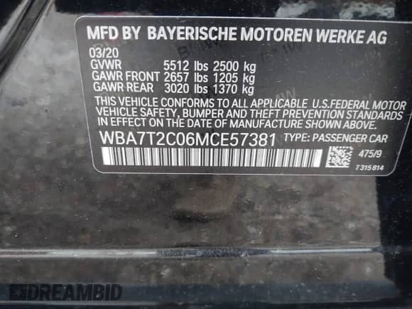 2021 BMW 7 Series 740i z VIN WBA7T2C06MCE57381, wystawiony jako IAAI lot #41620500 z przebiegiem 58 326 mil mil oraz . Historia ofert i sprzedaży dostępna na DreamBid. Obrazek 9.