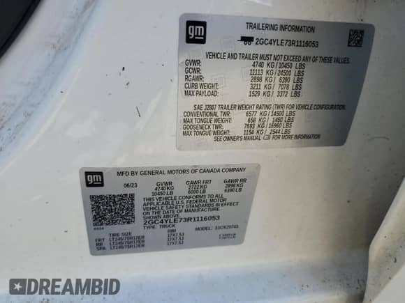 2024 Chevrolet Silverado 2500HD Work Truck с VIN 2GC4YLE73R1116053, выставлен на аукционе Copart как лот 69352555 с пробегом 57 082 миль миль и Списание • Salvage title. История ставок и продаж доступна на DreamBid. Изображение 12.