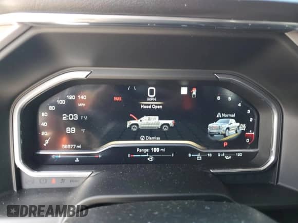 2022 GMC Sierra 1500 Denali with VIN 1GTUUGET5NZ562240, listed as a Copart auction lot 69827465 with 59,577 mi miles and Salvage title. Bid and sale history available at DreamBid. Image 9.