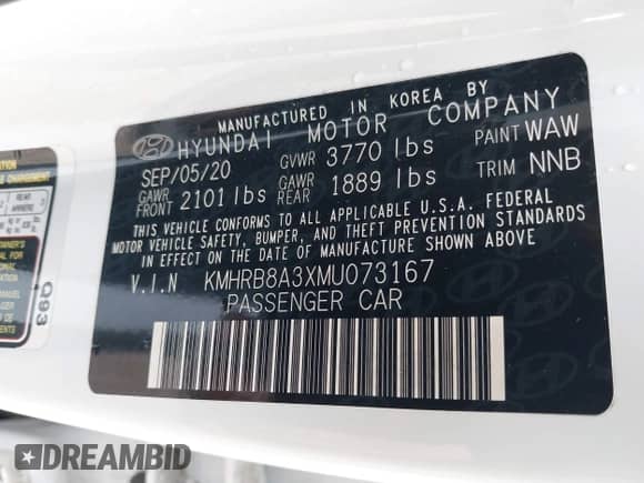 2021 Hyundai Venue SE с VIN KMHRB8A3XMU073167, выставлен на аукционе IAAI как лот 43337702 с пробегом 51 229 миль миль и . История ставок и продаж доступна на DreamBid. Изображение 9.