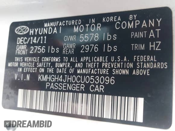 2012 Hyundai Equus Signature с VIN KMHGH4JH0CU053096, выставлен на аукционе IAAI как лот 41586042 с пробегом 143 094 миль миль и . История ставок и продаж доступна на DreamBid. Изображение 9.