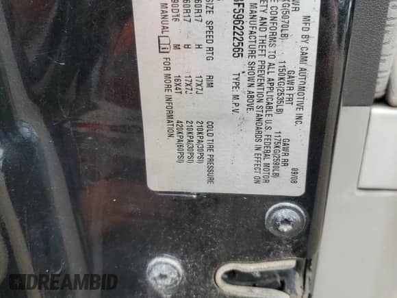 2009 Chevrolet Equinox 1LT z VIN 2CNDL43F596222565, wystawiony jako Copart lot #63926765 z przebiegiem Nie podano mil oraz Czysty tytuł • Clean title. Historia ofert i sprzedaży dostępna na DreamBid. Obrazek 13.