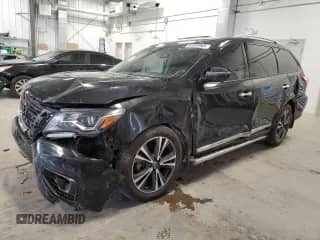 2019 Nissan Pathfinder SV z VIN 5N1DR2MM4KC584447, wystawiony jako Copart lot #86999965 z przebiegiem 63 410 mil mil oraz Czysty tytuł • Clean title. Historia ofert i sprzedaży dostępna na DreamBid. Obrazek 1.