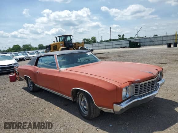 1972 Chevrolet Monte Carlo с VIN 1H57J2K627823, выставлен на аукционе Copart как лот 63780655 с пробегом 92 444 миль миль и Чистый • Clean title. История ставок и продаж доступна на DreamBid. Изображение 4.