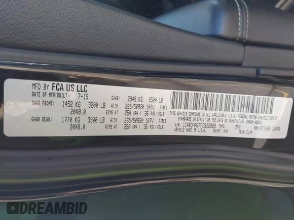 2015 Dodge Durango SXT с VIN 1C4RDHAG7FC922889, выставлен на аукционе IAAI как лот 43259240 с пробегом 189 229 миль миль и . История ставок и продаж доступна на DreamBid. Изображение 9.