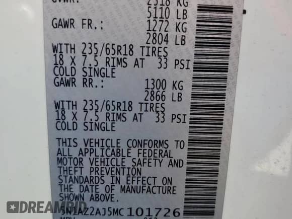 2021 Nissan Murano S with VIN 5N1AZ2AJ5MC101726, listed as a Copart auction lot 81056565 with 99,217 mi miles and Clean title. Bid and sale history available at DreamBid. Image 13.