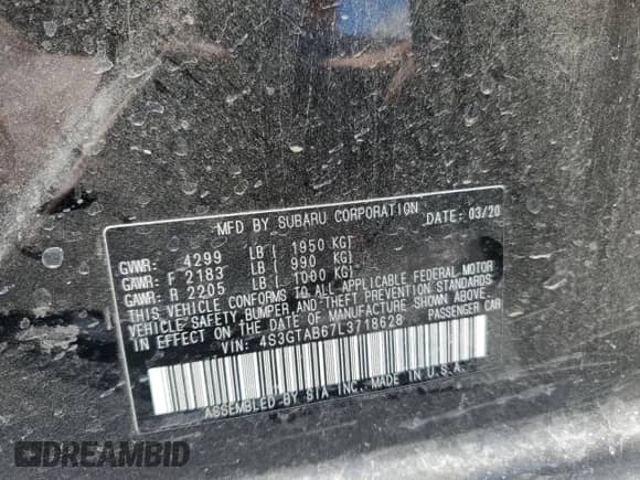 2020 Subaru Impreza с VIN 4S3GTAB67L3718628, выставлен на аукционе Copart как лот 80167185 с пробегом 60 285 миль миль и Списание • Salvage title. История ставок и продаж доступна на DreamBid. Изображение 12.